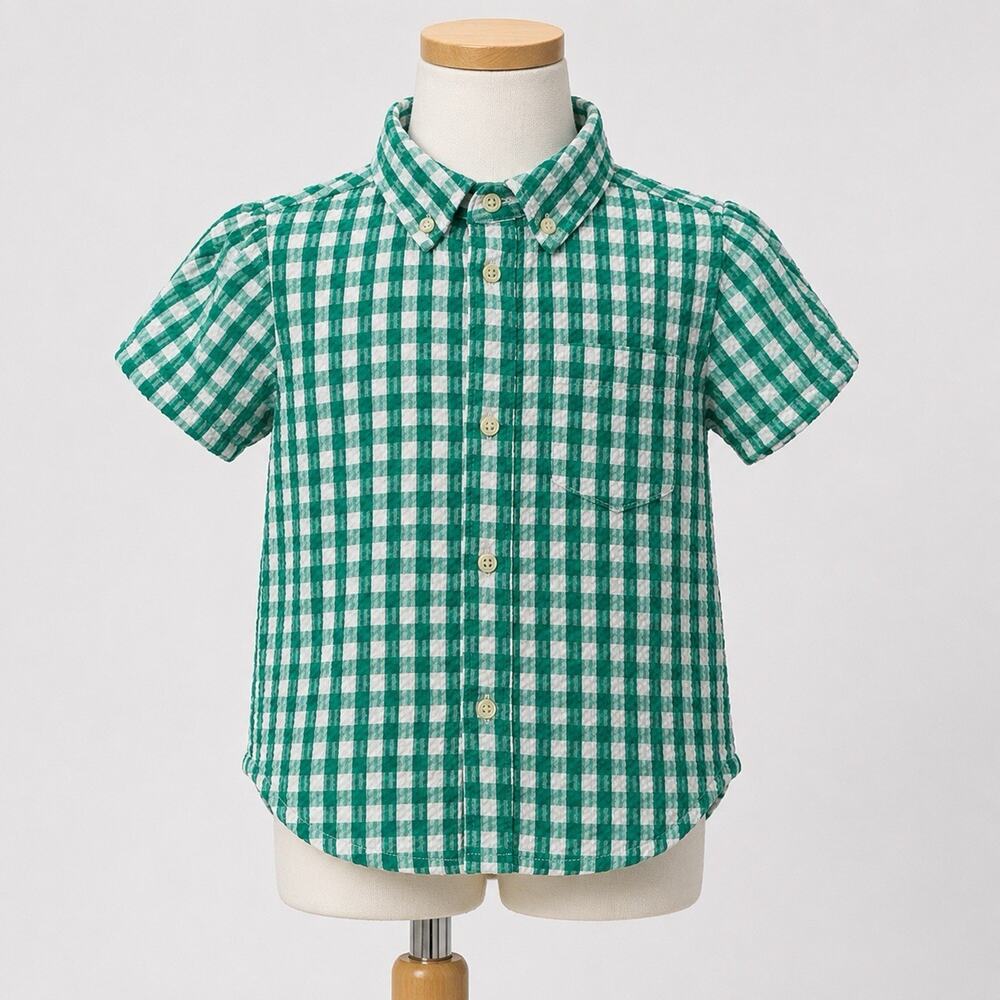 Boy’s Crewcuts Short Sleeve Shirt Size 8 Checkered Pattern Collared